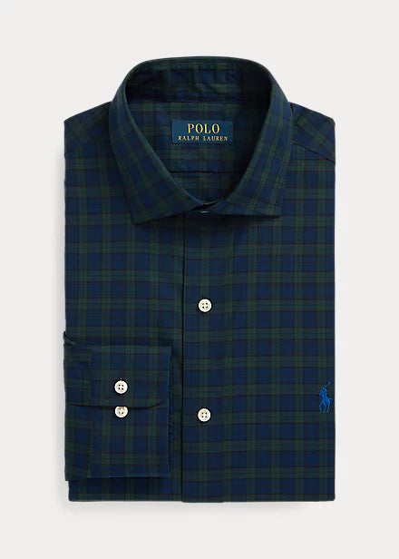 Custom Fit Plaid Poplin Shirt