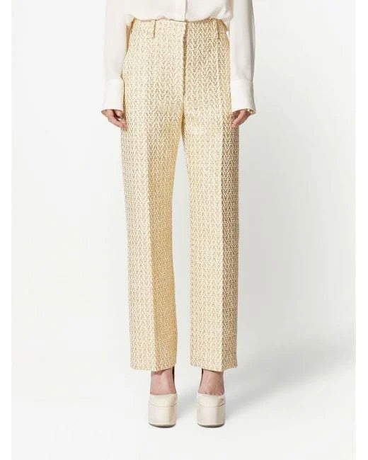 Valentino Garavani Women's Natural Optical Bouclé Pants