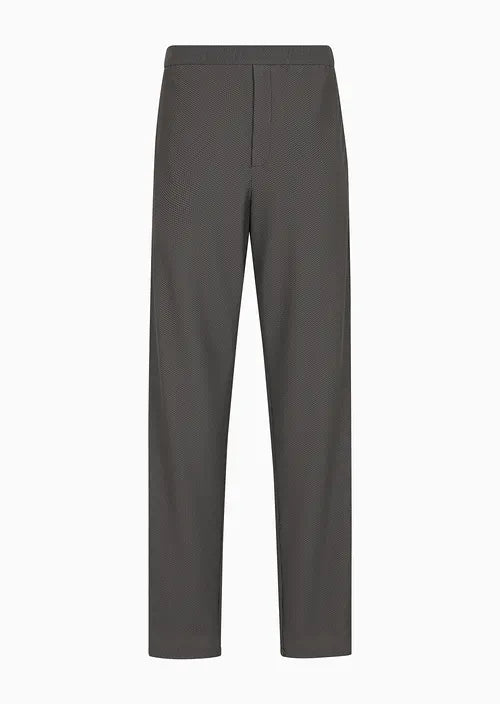 Technical waffle flat-front trousers