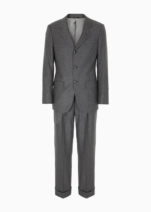 Royal Line pinstriped wool and cashmere, single-breasted suit