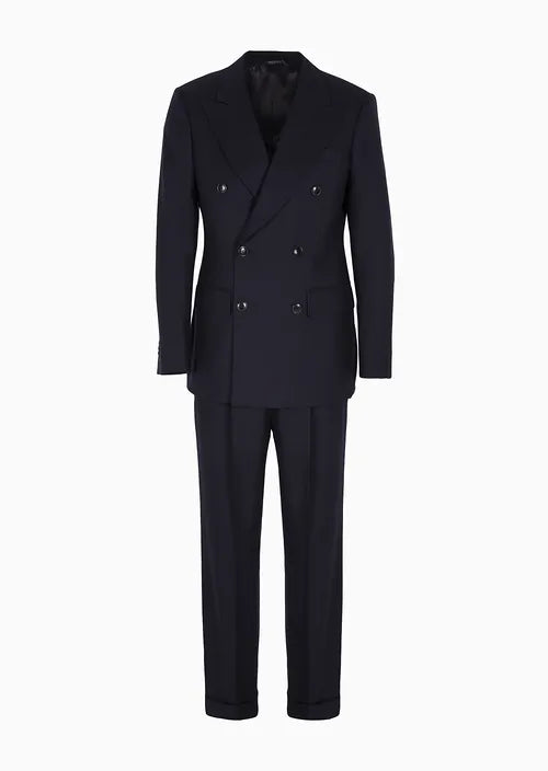 Armani Sustainability Values Royal Line double-breasted virgin-wool cloth suit